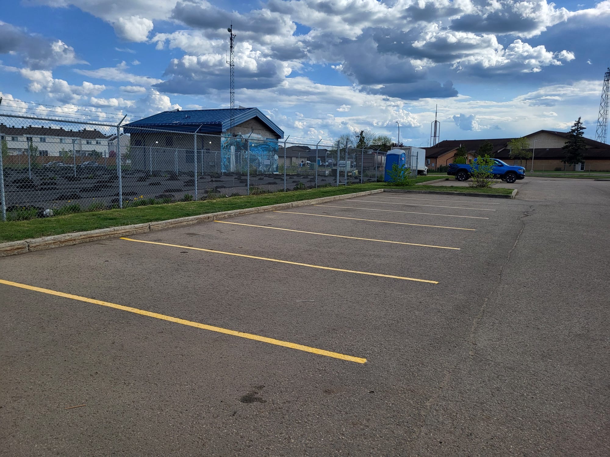 Parking stall line painting — Fort McMurray