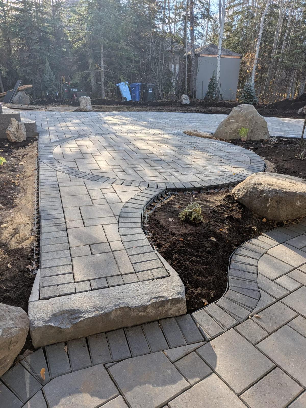 Paver installation — second view