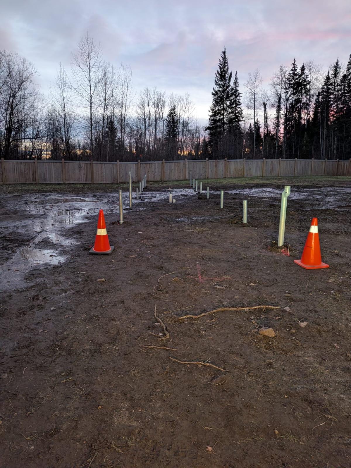 Screw piles installed for foundation support